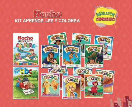 KIT NACHO APRENDE, LEE Y COLOREA